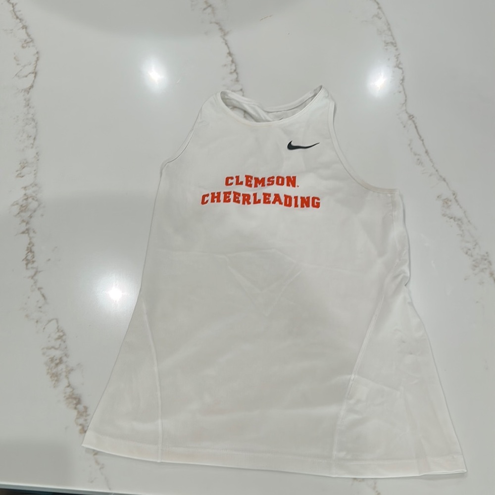 White Nike dri fit Clemson University cheer tank size s